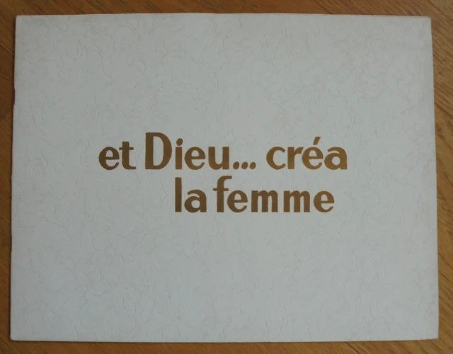 BRIGITTE BARDOT ET dieu crea la femme dossier de presse originale 1956
