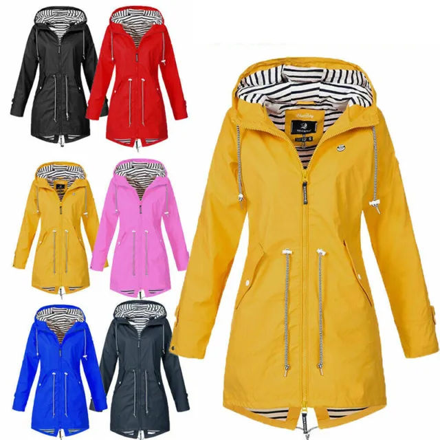 Waterproof Women Wind Jacket Coat Raincoat Ladies Hoodies Zipper Outdoor Outwear