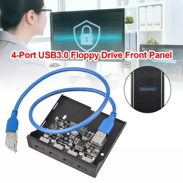 fr 4 Ports USB HUB 5Gbps PCIe 1X to USB 3.0 Front Panel for Floppy Disk Drive Ba