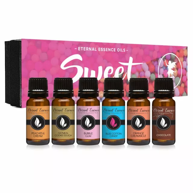 Sweet Gift Set of 6 Premium Grade Fragrance Oils - 10ml