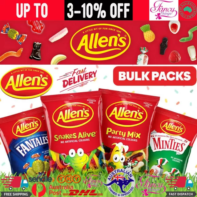 Allens Lollies Candy Party kg Bulk 1.3 Mix 1kg Red Bag Jelly Buffet Flavours