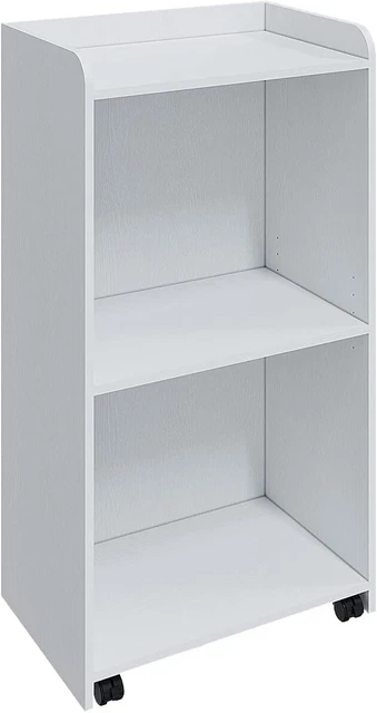 White Podium Stand and Hostess Stand with Wheels 41" Portable White Podium Stand