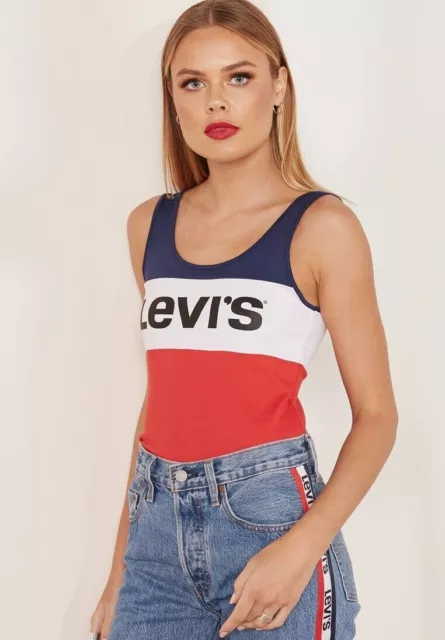 Levi's ärmelloses T-Shirt-Body-Top mit Farbblockdesign