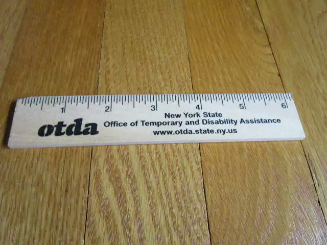 New York State OTDA Disability Office Ruler Small Wood 6" Collectible FREE SHIP