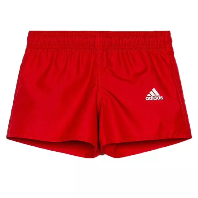 adidas ESS BOS Kinder Jungen Board Shorts Badeshorts Sport Freizeit Badehose Rot