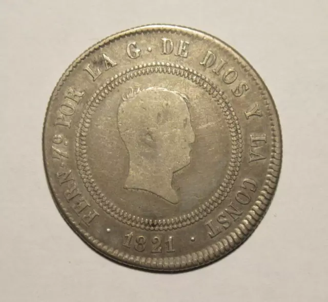 FERNANDO VII of SPAIN - 10 REALES 1821 MADRID