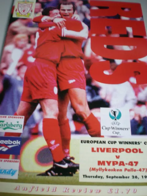 1996/97 Liverpool v Mypa-47, European Cup Winners Cup 1st Round 2nd Leg, MINT