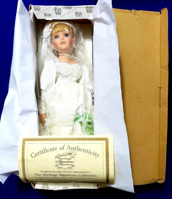 The Heritage Signature Collection Porcelain Bride Doll Caitlin's  Wedding Day