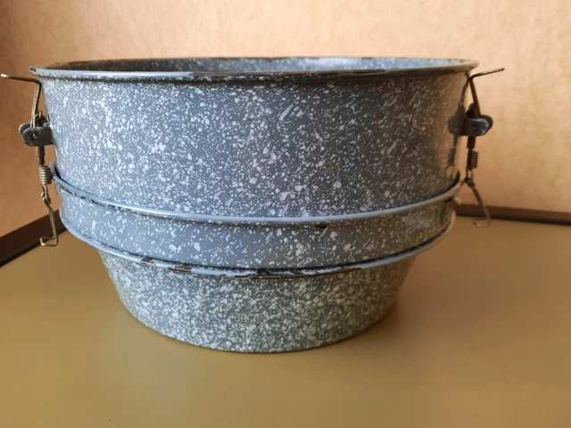 SELTEN : Riesiges Sieb  Ø 33 cm aus Emaille @ 3 teilig + 7 Siebeinsätze@Apotheke 2