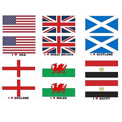 Bandiere del Mondo, Adesivo/Decalcomania, piccolo medio grande con o senza testo