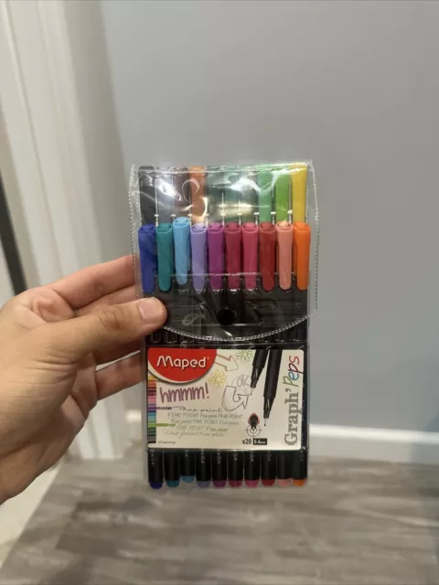 Lanxivi Finecolor Fineliner Color Pens set, Set of 48 Assorted Colors Pens  0.3mm with Plastic Pen Case/Water Base Ink Pens