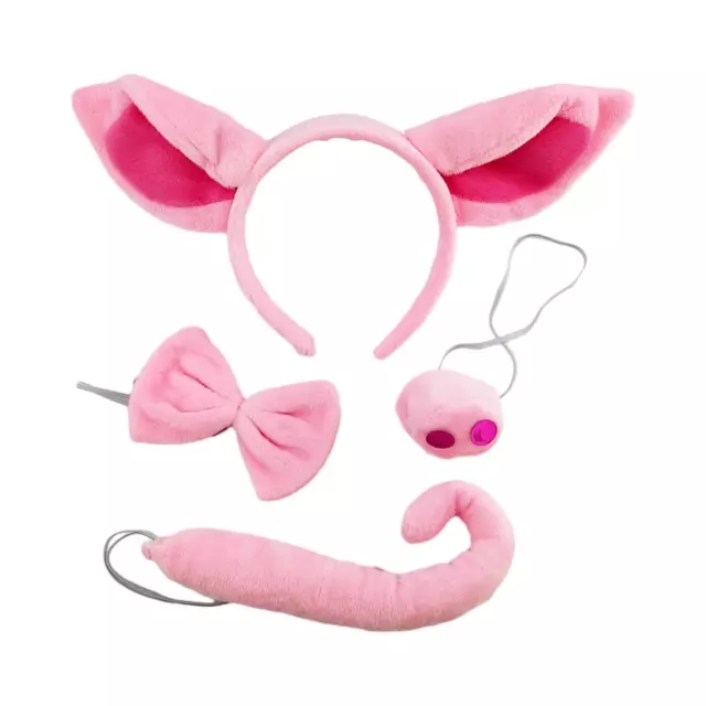 4 Pieces Pig Costume Halloween Hair Band Photo Props Cosplay Set for Stage Shows