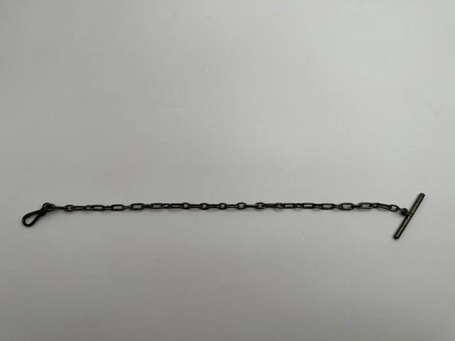 ANKROYU Catena Per Orologio Da Taschino Da 44 Cm, Catena Per Orologio Da Taschino In Metallo Con Barra A T, Regalo Antico Classico, Catena Per Gilet Per Uomo E Donna(Argenteo