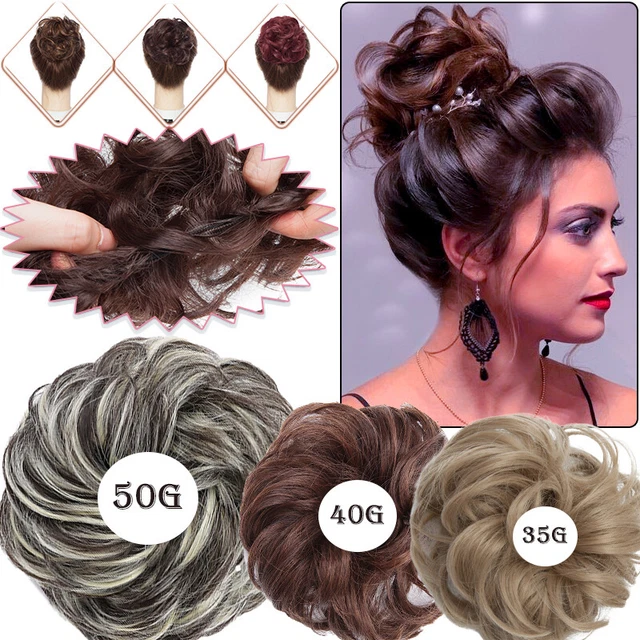 AU Thick Messy Bun Hair Piece Scrunchies Updo Wrap Hair Extensions Real as Human