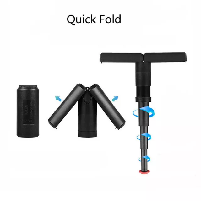 Portable Folding Seat Walking Stick Cane Telescopic Stool Adjustable Height ABS 2