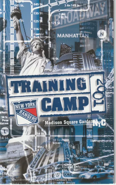2001 NHL' NEW YORK RANGERS MSG Hockey Training Camp Guide Schedule [Team]