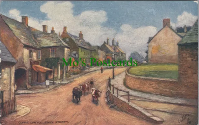 Dorset Postcard - Corfe Castle East Street, Art View RS36162