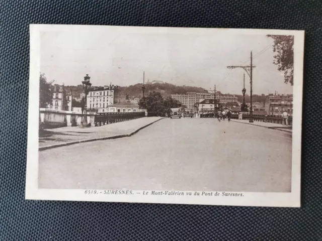 CPA 92 SURESNES - Le Mont-Valérien seen from the Pont de Suresnes