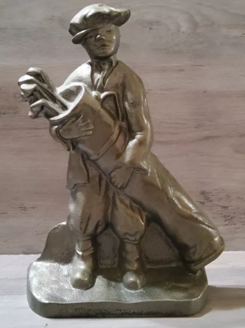 Cast Iron Golfer Caddy Door Stop Bookend 8.5'' Gun Metal Gray Springfield Mass