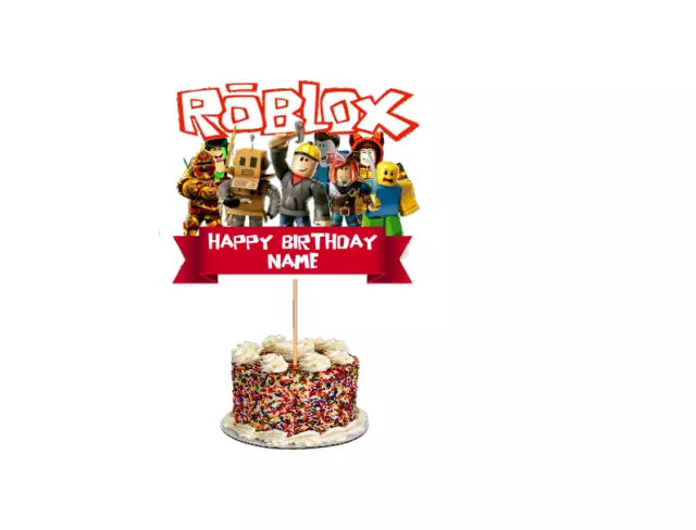 PERSONALISED ROBLOX  Cake Topper /Cake Decoration Party Non- edible