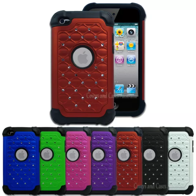 Diamante Tough Impact Case for Apple iPod Touch 4 4th Gen 4G Cover