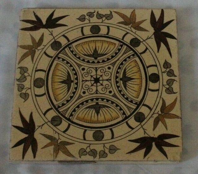 ENGLISH gothic revival colourful antique PERIOD TILE
