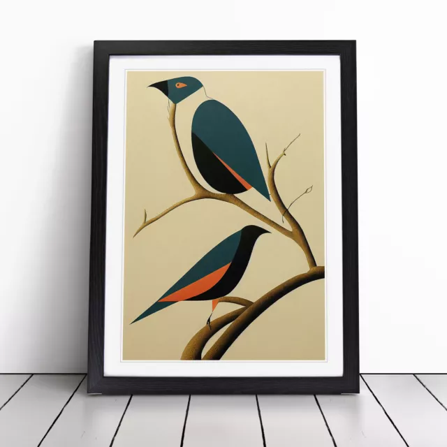 Art Deco Bird No.6 Wall Art Print Framed Canvas Picture Poster Decor Living Room