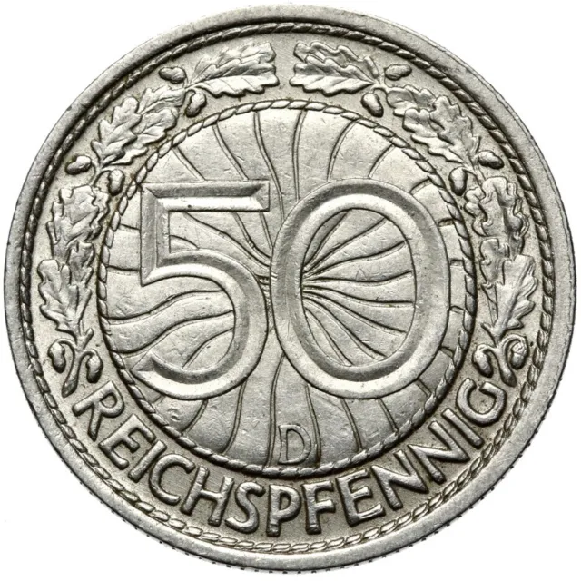 Deutsches Reich - Weimarer Republik - J. 324 - Münze - 50 Reichspfennig 1937 D