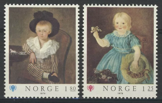 Norwegen: Kindergemälde Junge & Mädchen, 2 Werte, Satz **