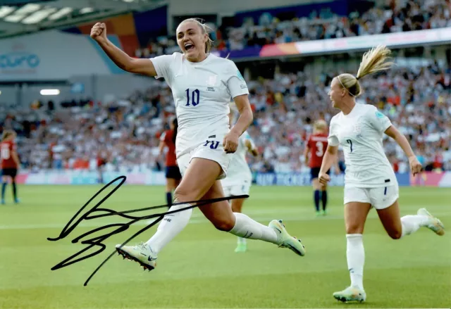 Georgia Stanway Signed 12X8 England Lioness Genuine Signature AFTAL COA (1846)