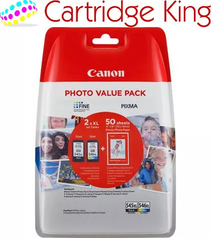 Canon PG-545XL and CL-546XL Ink Cartridge Bundle - High Capacity Black and Color