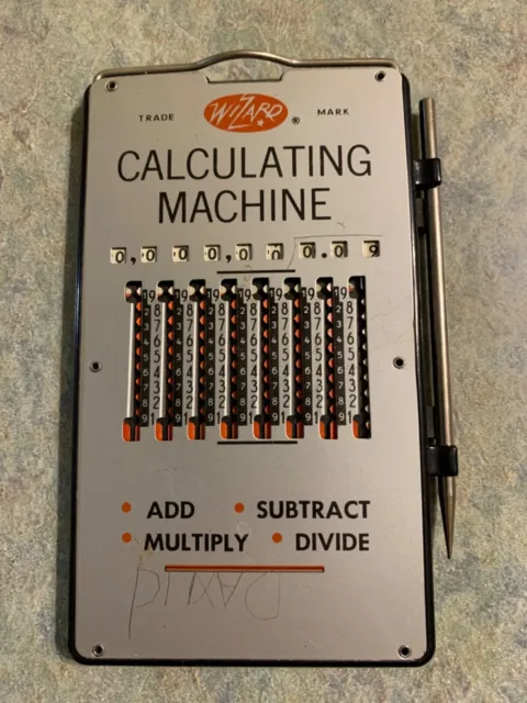 Vintage Wizard Calculating Machine with Original Aluminum Stylus