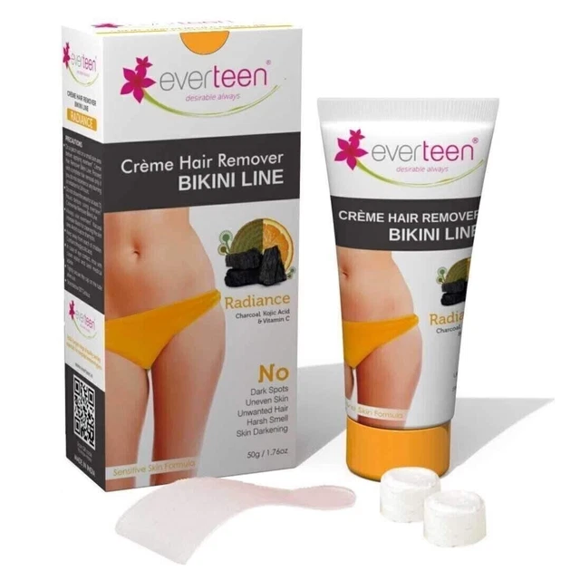 everteen RADIANCE Bikini Line Crème dépilatoire au charbon de bois, acide...
