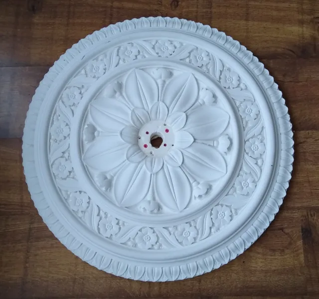 Rosa da soffitto in gesso - stile vittoriano - usato bianco 26 pollici
