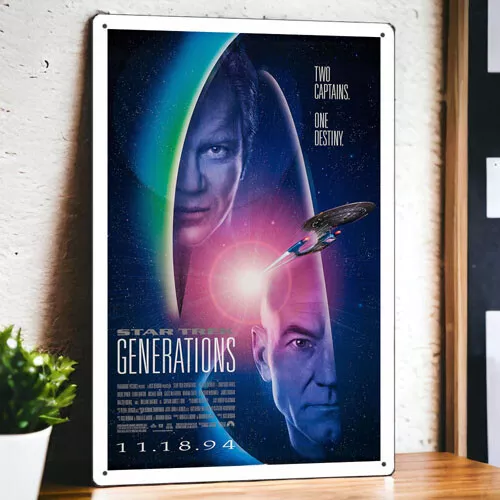 Star Trek Generations (1994) Metal Movie Poster Tin Sign Plaque Film 8"x12"