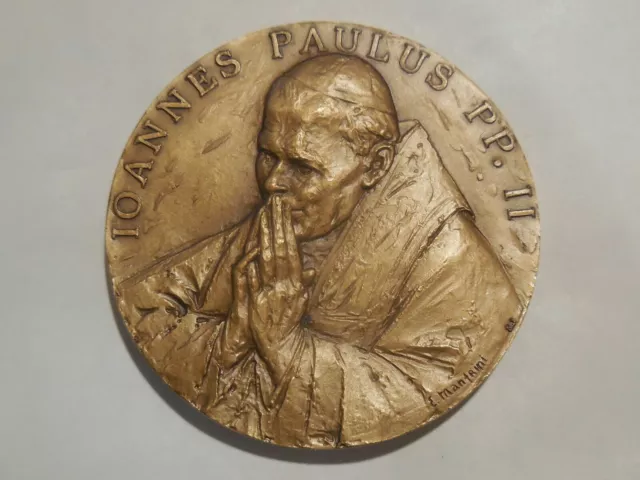 Médaille du Vatican visite Pape Jean Paul II Montecitorio 2002 gravé Manfrini