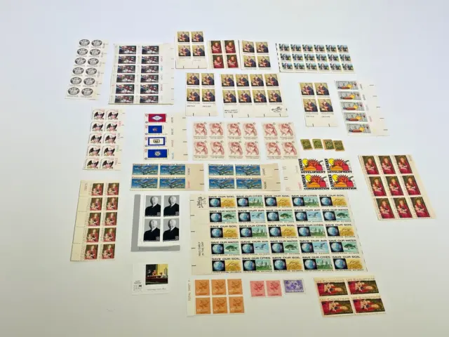 US Postage Stamps Bulk Lot | Unused Blocks | $18.01 Face Value | Various Topics