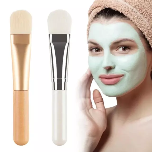 Cuidado de la piel cabello suave mango corto máscara facial cepillo madera mini cepillos