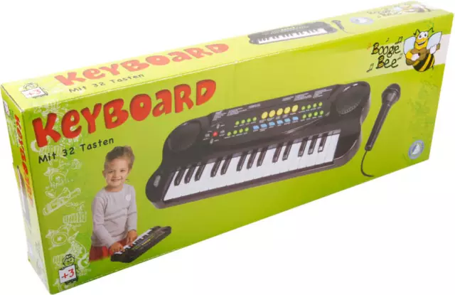 Boogie Bee Elektronisches Keyboard mit Mikrofon, Kinderinstrument, ca. 40x15x 5