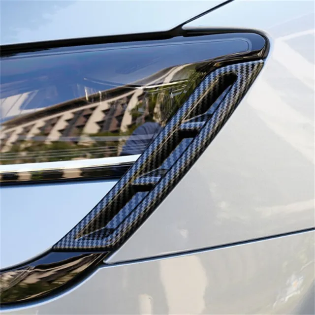 Carbon Fiber 2X Front Headlight Decorative Cover Trim For BYD SEAL EV 2023 2024