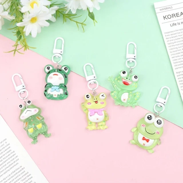 CUTE CARTOON FROG Keychain Animal Frog Resin Pendant Couple 3.78