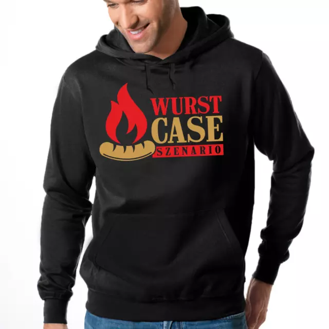 WURST CASE SZENARIO Sausage Grill BBQ Sprüche Spaß Comedy Kapuzenpullover Hoodie