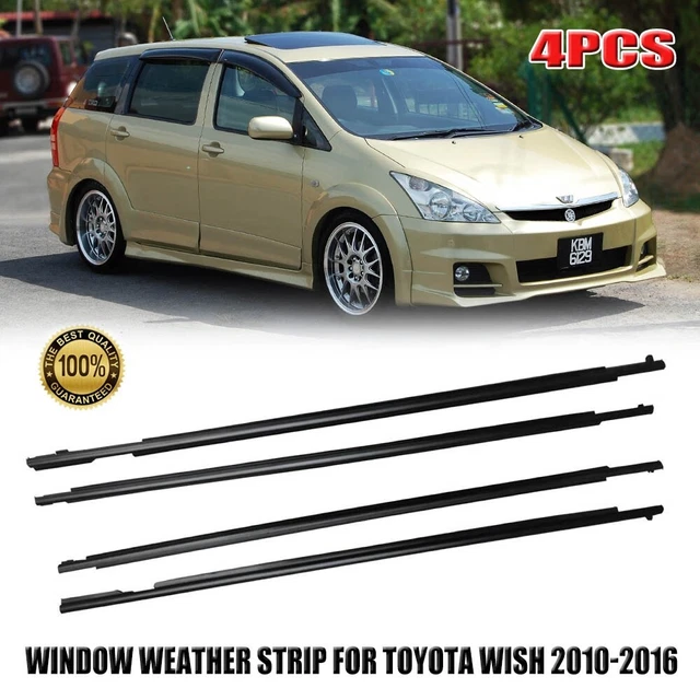 4X Car Window Weather Strip Seal Belt Kit Moulding Trim For Toyota Wish 2010-16