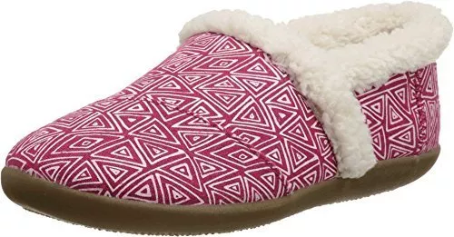 Nwb TOMS Pantofole Rosa Feltro Tribale Ragazzi Ragazze Misura 6