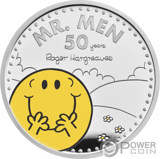 MR MEN LITTLE MISS Mr Happy 1 Oz Moneta Argento2 Pounds United Kingdom 2021