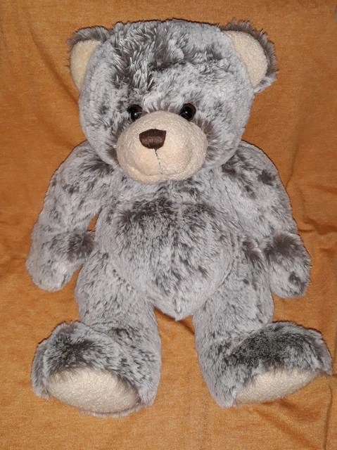 Doudou Peluche OURS bébé rêve 25 cm gris chiné marron en TBE