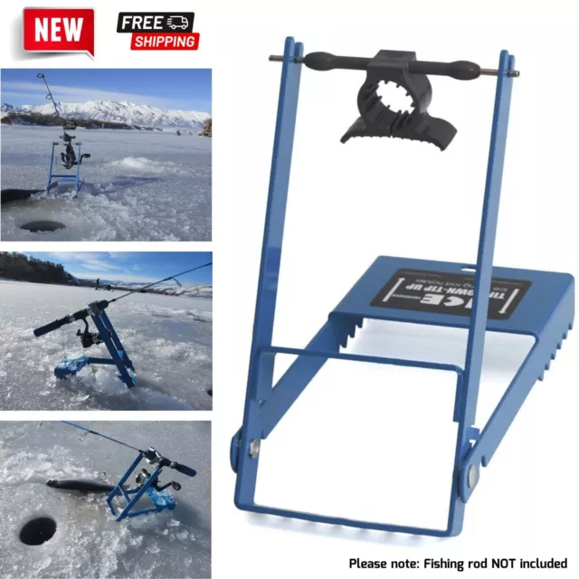 ICE FISHING TIP DOWN-TIP UP Rod Pole Holder Blue 9 tall Sturdy Metal Easy  Store $29.95 - PicClick