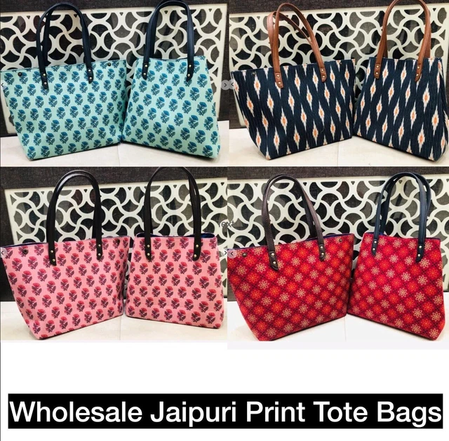 Mix Lote De Mujer Estampado Bolsa Hechos a Mano Bolsas con Cuero Asas