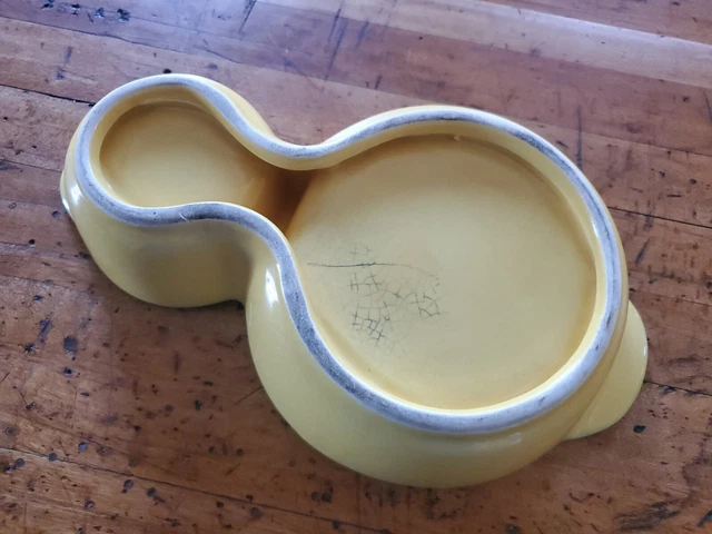 Vintage Majolica Style Divided Italian Olive and Pit Bowl Relish Dish 3