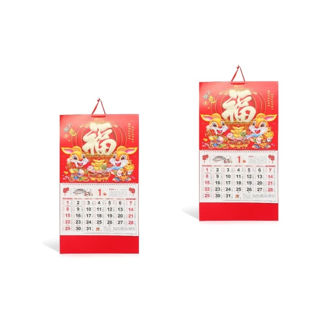 2024 CALENDARIO PERGAMENA da parete drago cinese zodiaco lunare